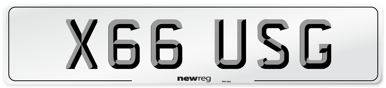 X66 USG Number Plate from New Reg
